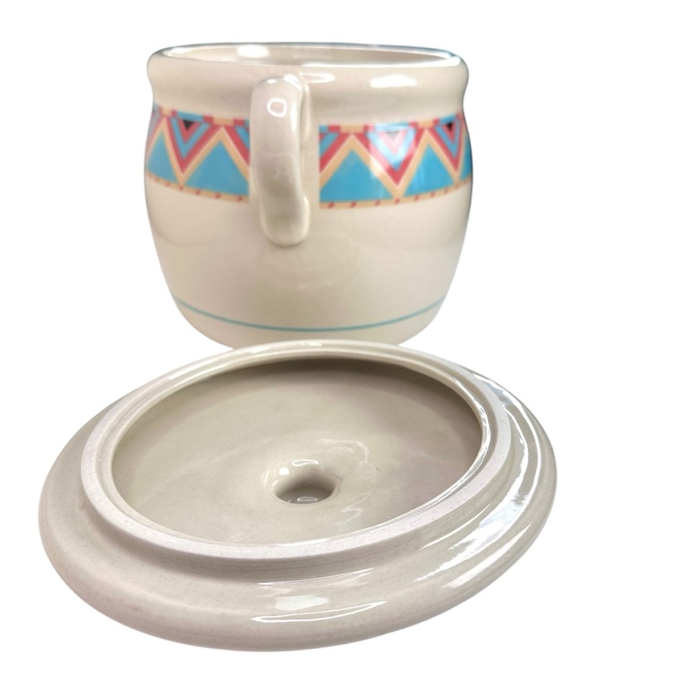 VTG Sango Stoneware Zuni‎ Cookie Jar Canister w/ Lid Southwestern 10/1988 #25247 - Picture 4 of 10
